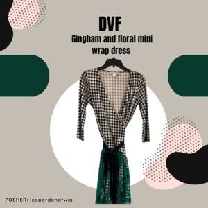 DVF Silk Riviera Gingham Print Wrap Dress